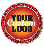 1.3" Red Glitter Insert Pin