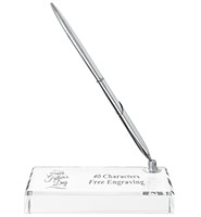 Crystal Paperweight Pen Set