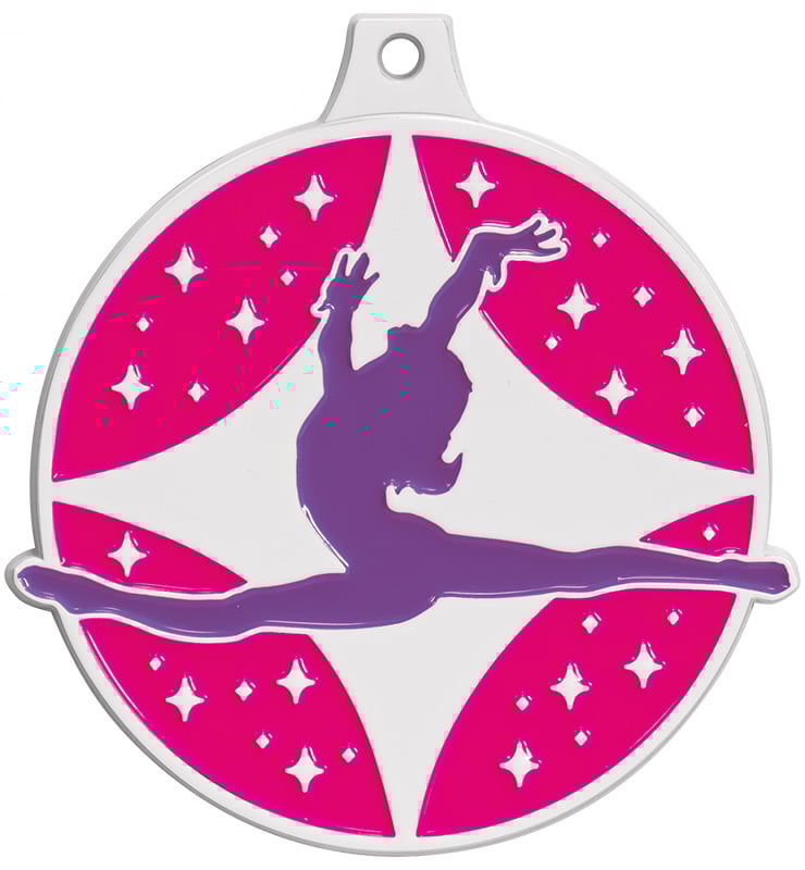 2" Dance Neon Breakout White Medal