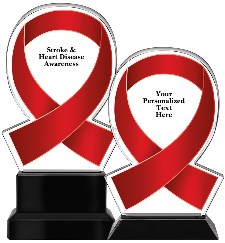 Acrylic Red Awareness Ribbon