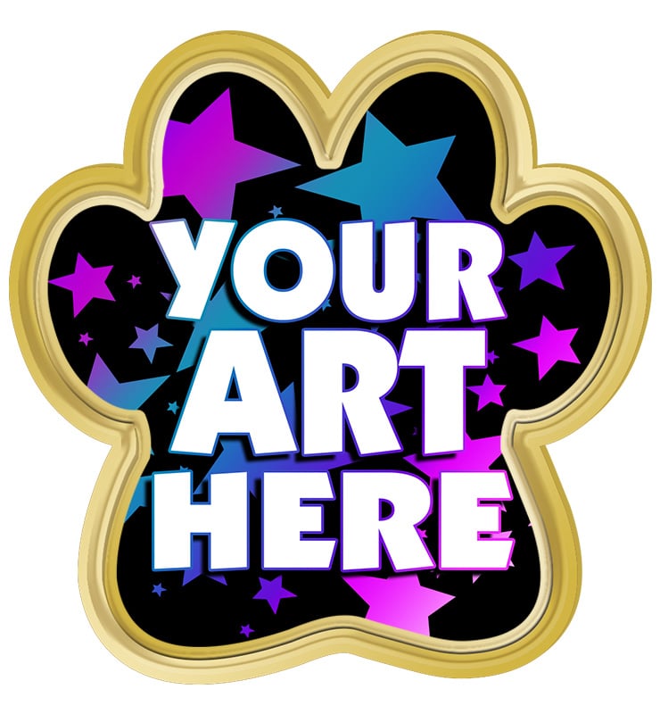 .75" Paw Print Insert Pin