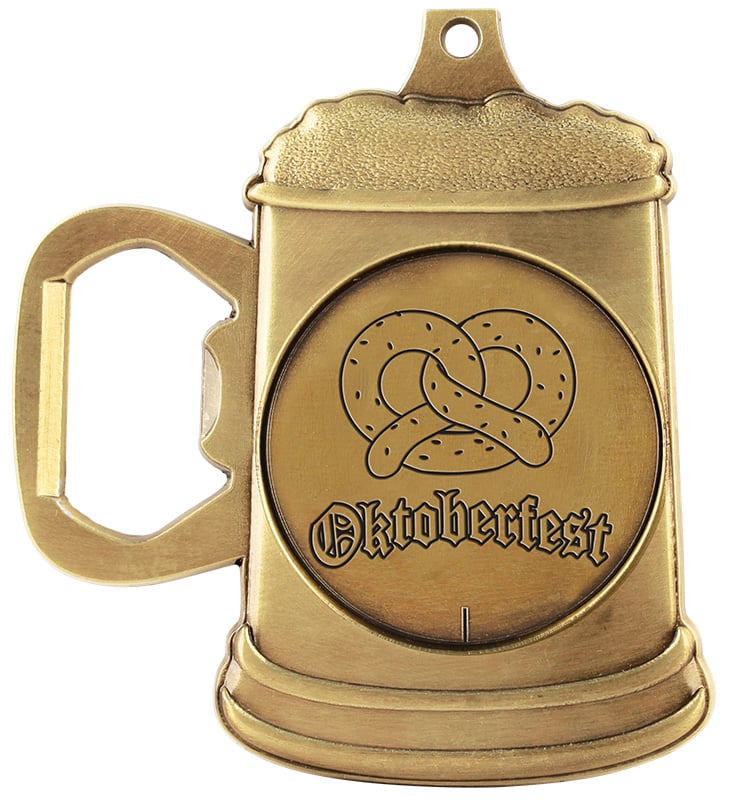 2 1/2" Oktoberfest Bottle Opener Medal