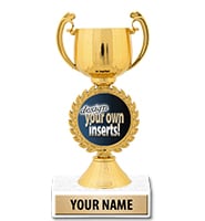 Gold Chaplet Cup Custom Insert Trophy