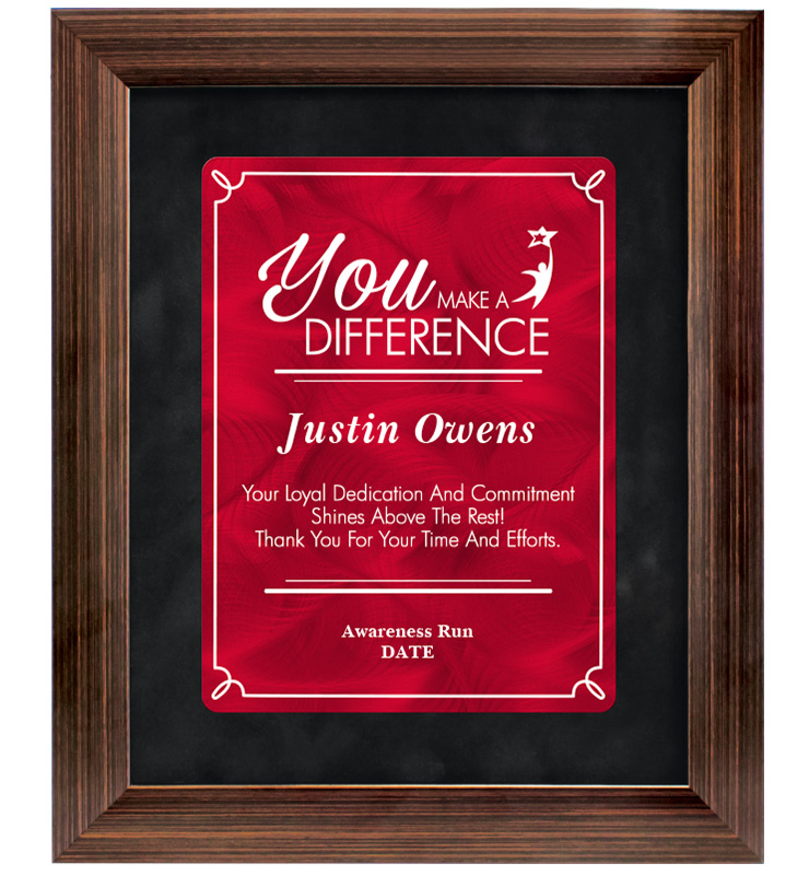 You Make A Difference Bronze Paradigm Frame Plaque