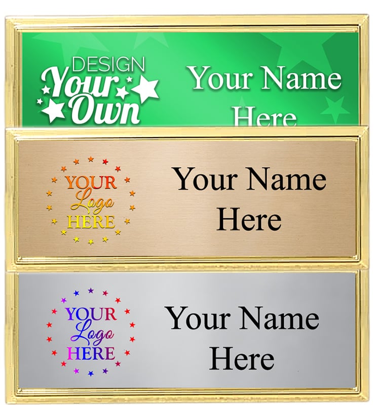 Small Rectangle Gold Frame Color Badge