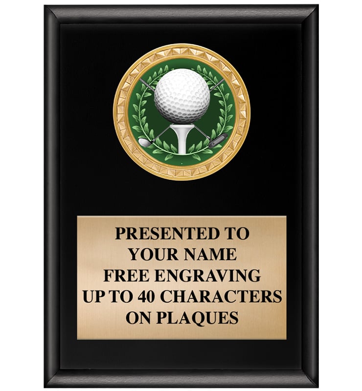 Black Shiny Golf Vertical Insert Plaques