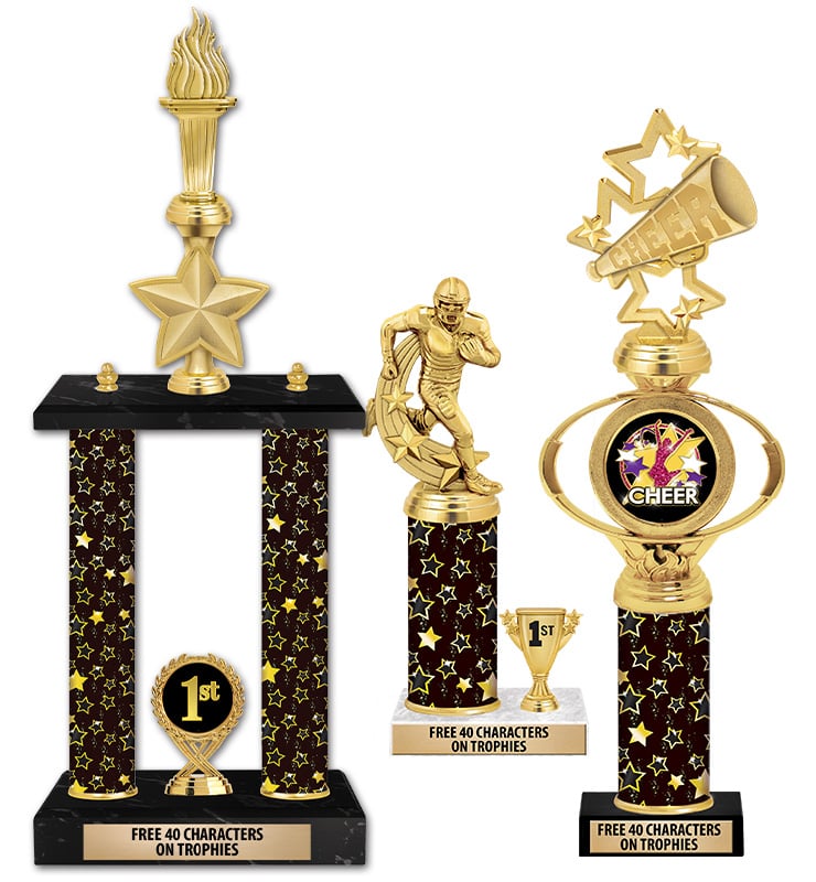 Black Starlite Column Trophies