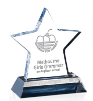 5.75" Clear Standing Star W/ Acrylic Base