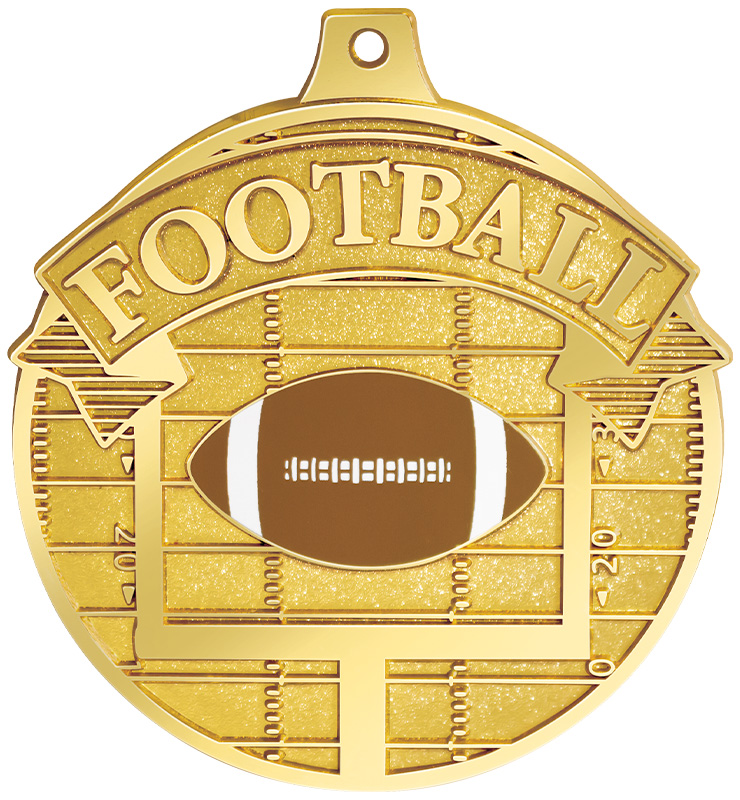 2 1/4" Gilded Football Medals