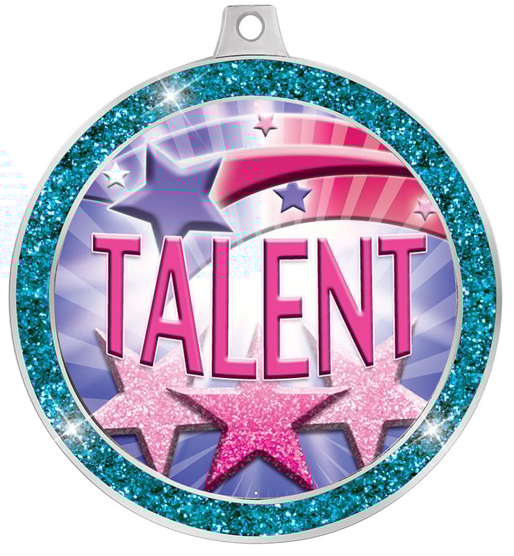 2 1/2" Teal Glitter Insert Medal