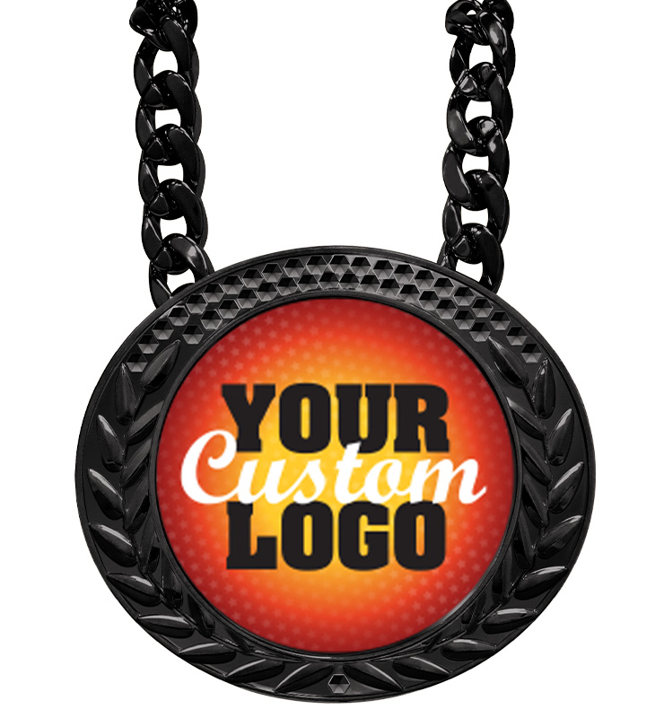 6" Black Famous Insert Medal