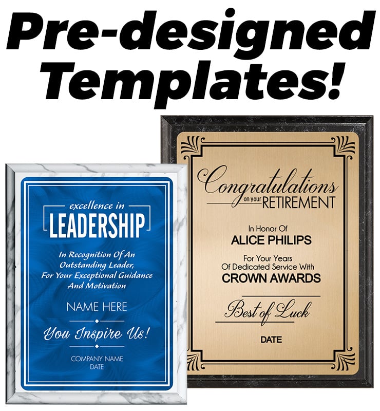 Plaques with Preset Text
