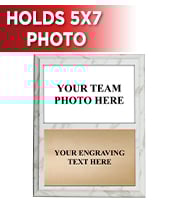 White Team Vertical Team Photo Plaque