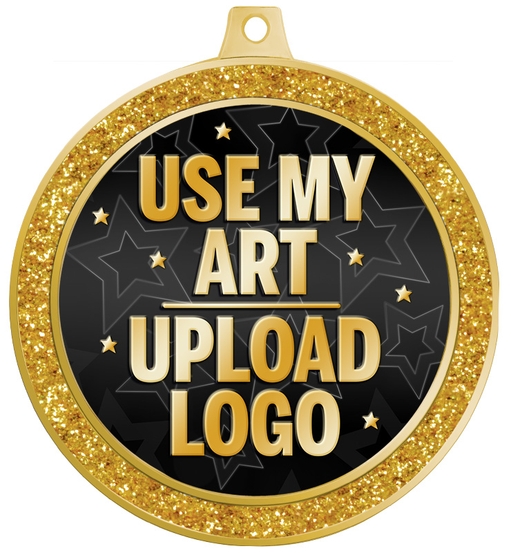2 1/2" Gold Glitter Insert Medal