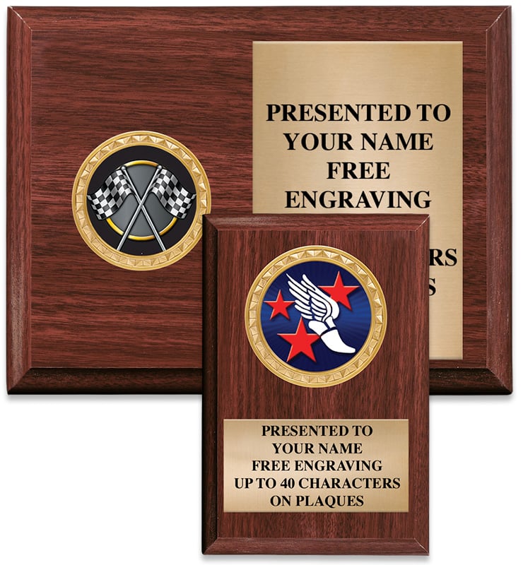 Walnut Finish Insert Plaques