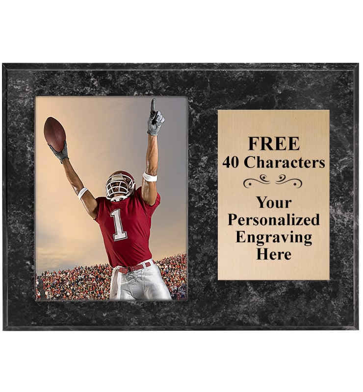 Black Marbleized Horizontal Photo Plaque