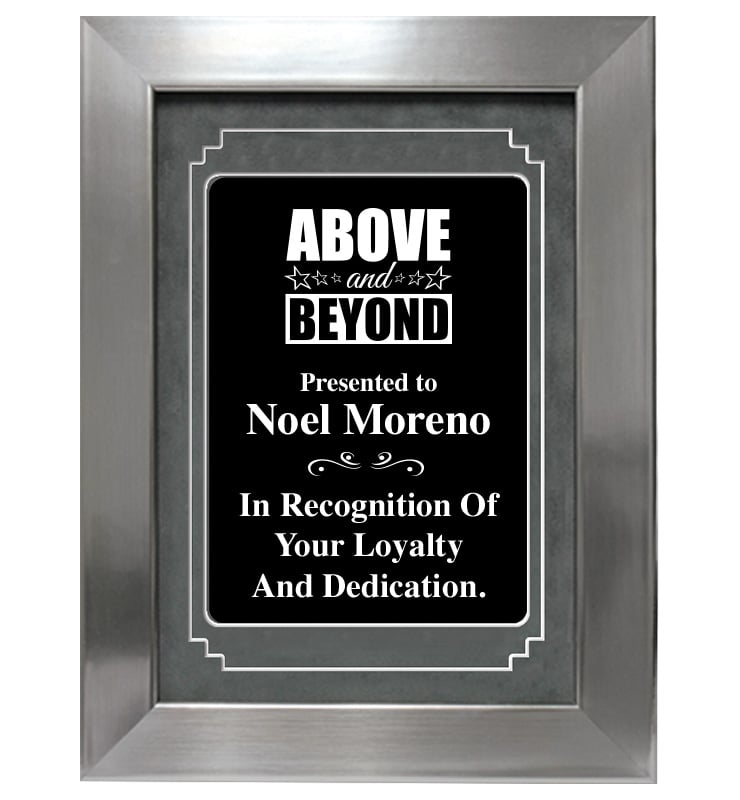 Premium Silver Frame Plaque With Black Plate