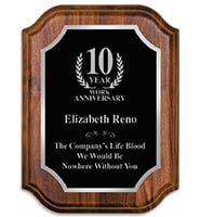 Walnut Lifetime Silver Border Plaque