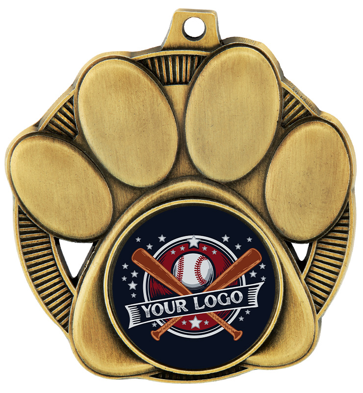 Custom Insert Paw Print Medal