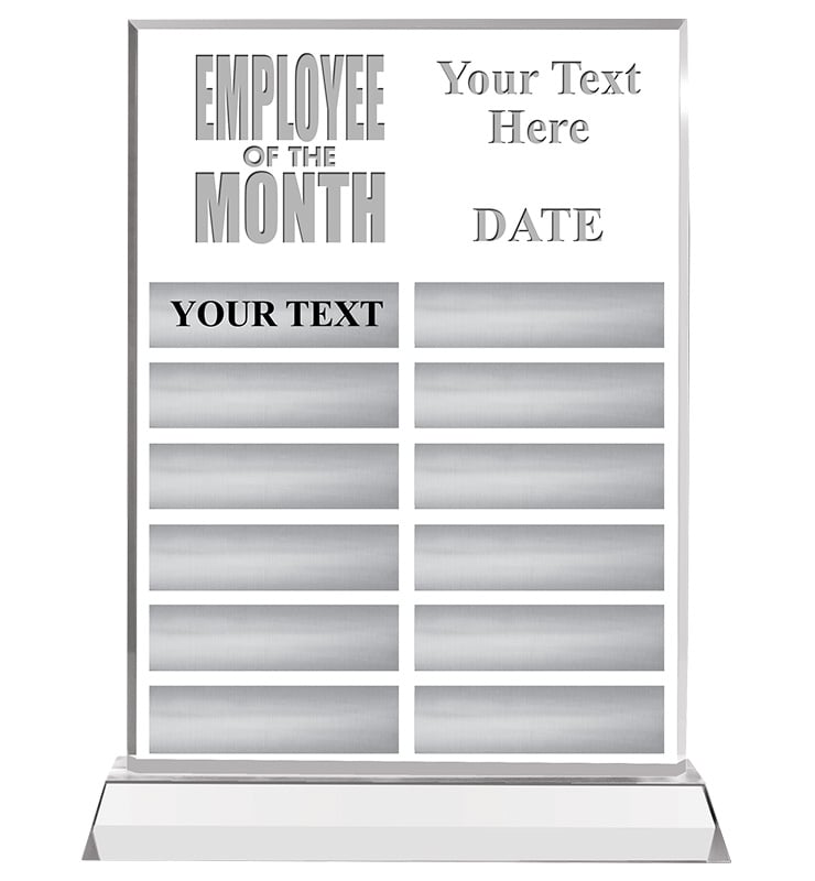 12 Plate Recognition Perpetual Freestanding Acrylic