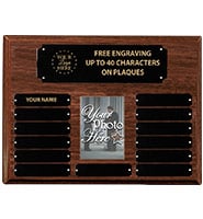 Walnut Perpetual Photo Plaque With Metal Plates