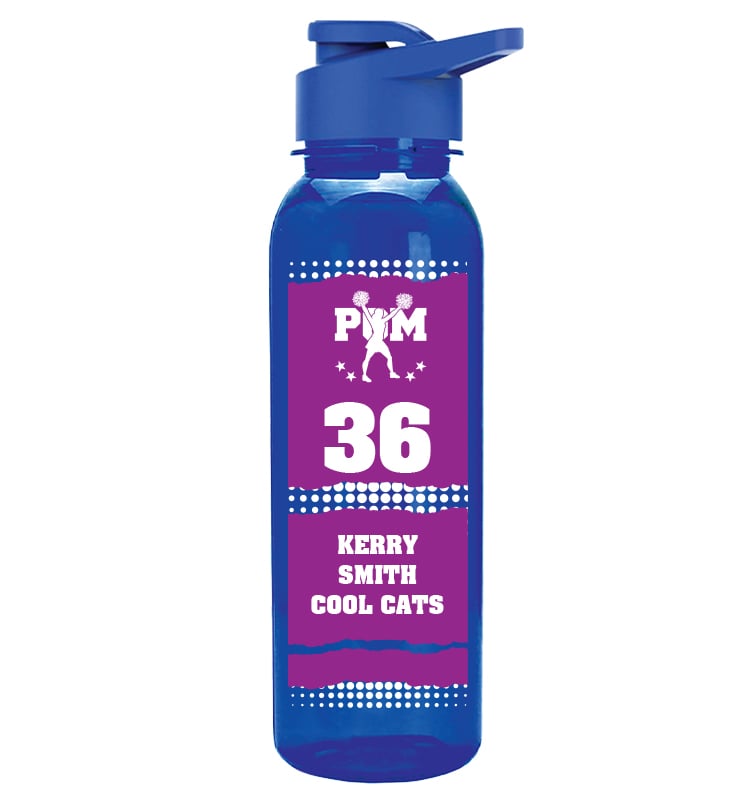 Blue School Spirit Water Bottle 24oz - Purple White