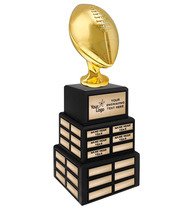 Shiny Gold Football Perpetual Trophy