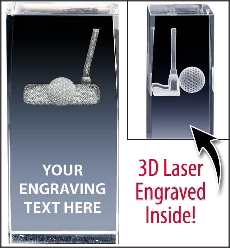 Golf Putter 3D Laser Crystal