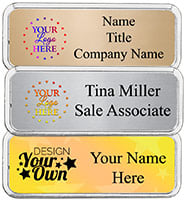 Small Rounded Silver Frame Color Badge