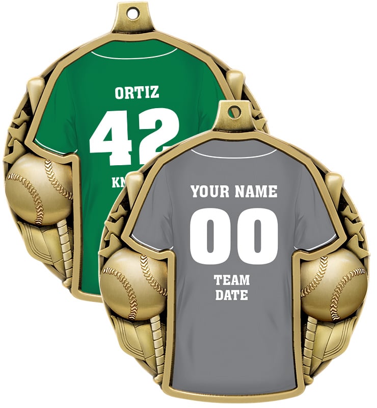 2 1/2" Baseball Jersey Back Insert Medals