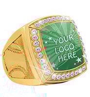 Custom Deluxe Insert Gold Baseball Ring