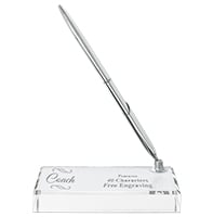 Crystal Paperweight Pen Set