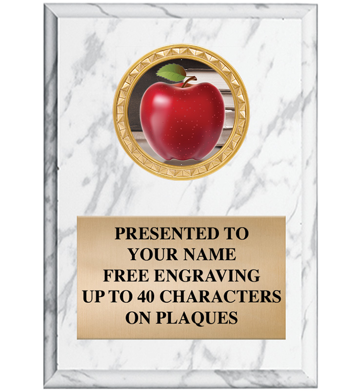 White Marbleized Vertical Insert Plaque