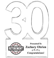 30 Years Of Service Acrylic