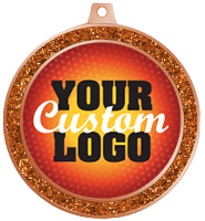 2 1/2" Bronze Glitter Insert Medal