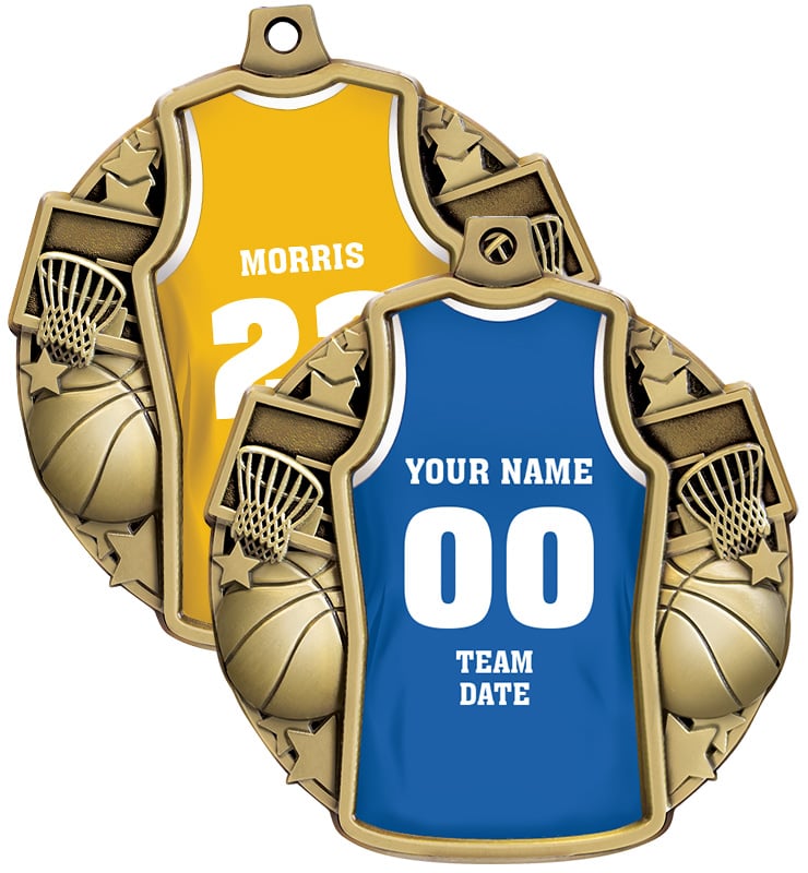 2 1/2" Basketball Jersey Back Insert Medals