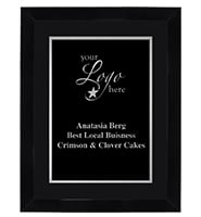 Black Wood Silver Border Omega Frame Plaque