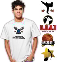 White Short Sleeve T-Shirt With Stock Art