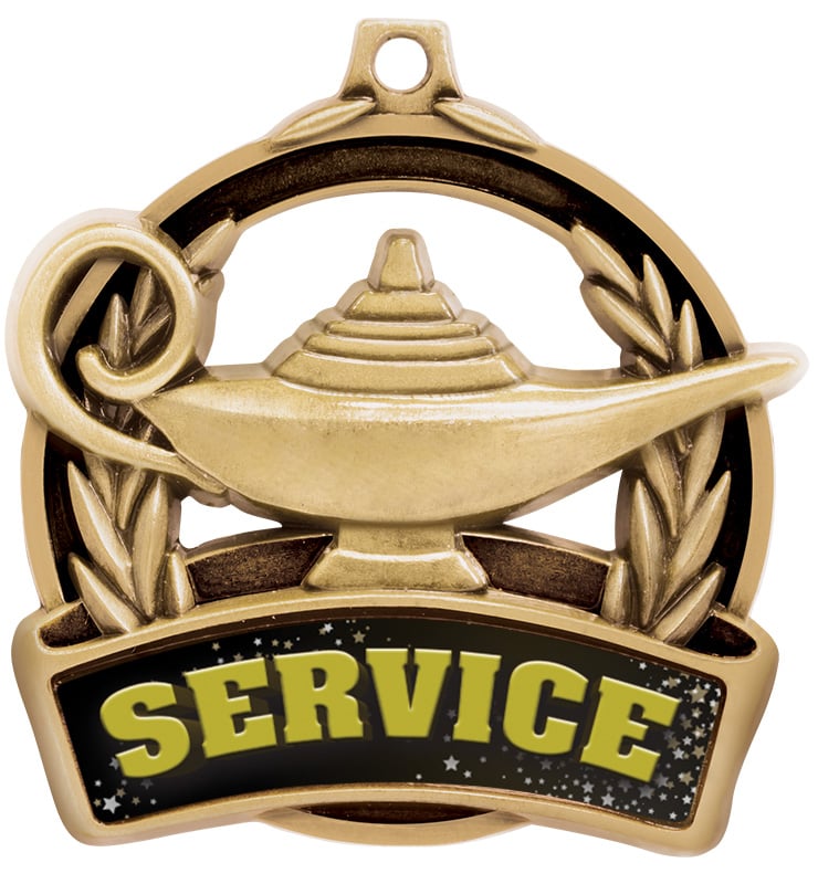 2" Lamp Of Learning Service Medal