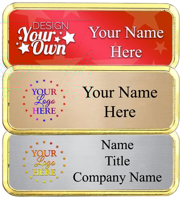 Small Rounded Gold Frame Color Badge