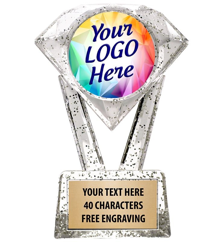 5 3/4" Glitter Diamond Icicle Custom Insert Trophy
