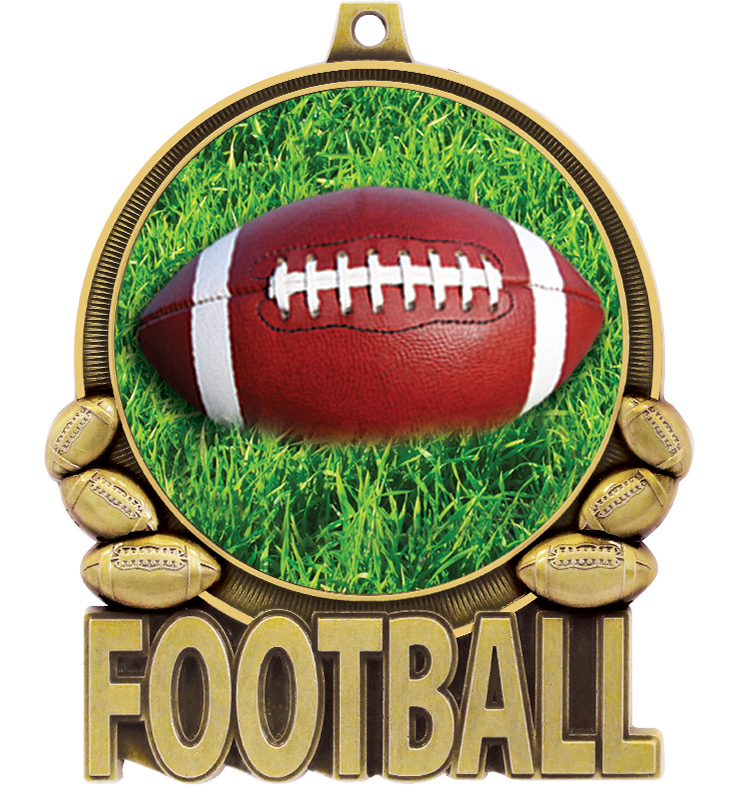 3" Football Double Action 2.0 Medals