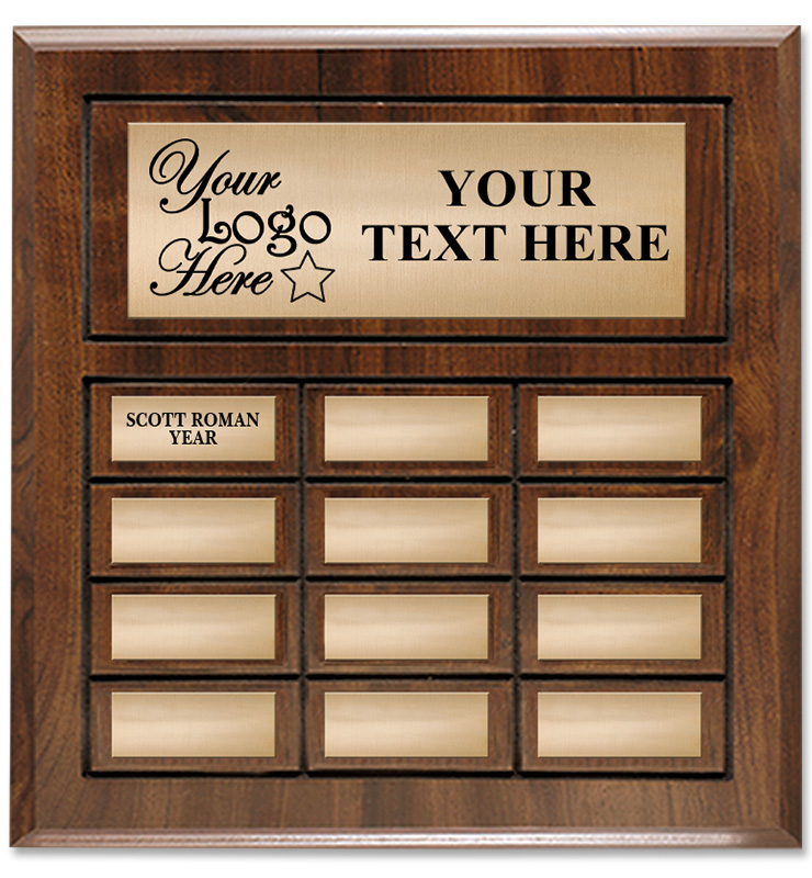 12 Plate Cherry Wood Perpetual Plaque