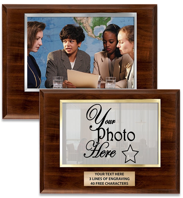 Wood Horizontal Slide-In Photo Frame Plaque