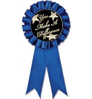 Blue Rosette Ribbon
