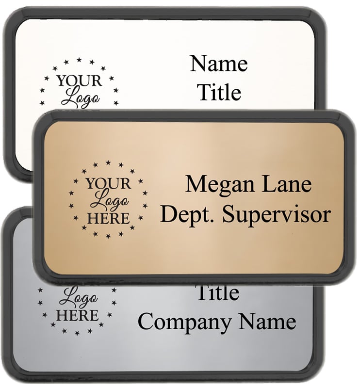 Large Rounded Black Frame Badge