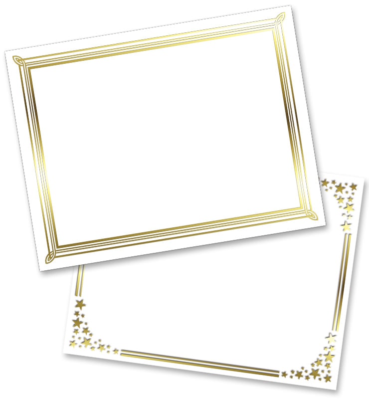 Blank Gold Foil Certificate Paper
