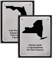 Black Floating State Plaques