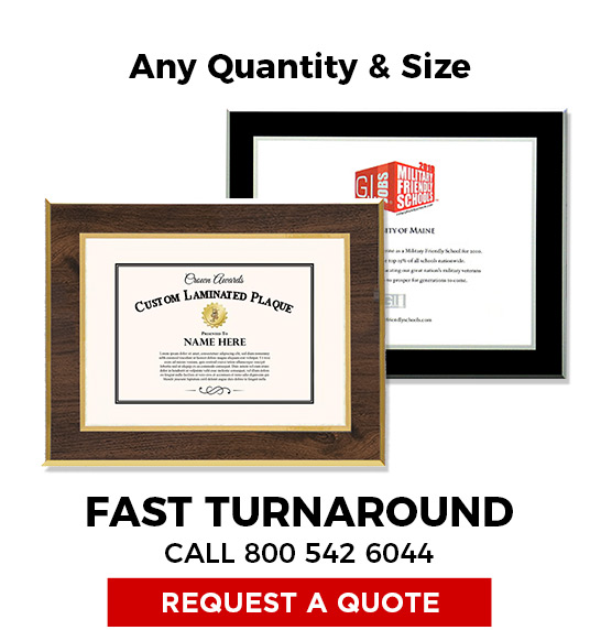 Laminated Plaques Laminated Certificates Award Laminations