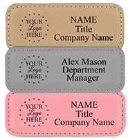 Small Rectangle Leatherette Badge